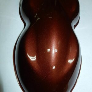 metallic copper brown paint sample on display