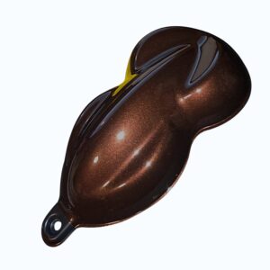 Angled glossy chocolate brown paint sample