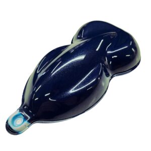 Shiny midnight blue automotive paint test panel