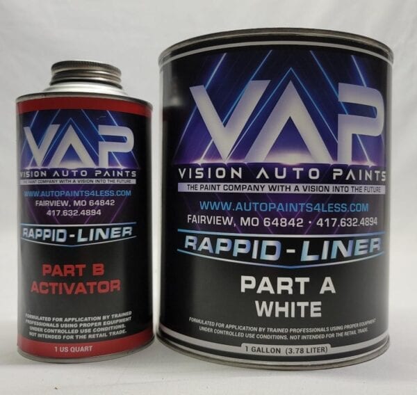 White Rappid Spray in Truck Bed Liner VAP All Kandys 5 Quart Kit