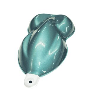 Metallic seaside teal paint sample swatch