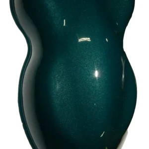 Shimmering deep green pearl car paint swatch