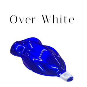 Glossy cobalt blue paint sample on white